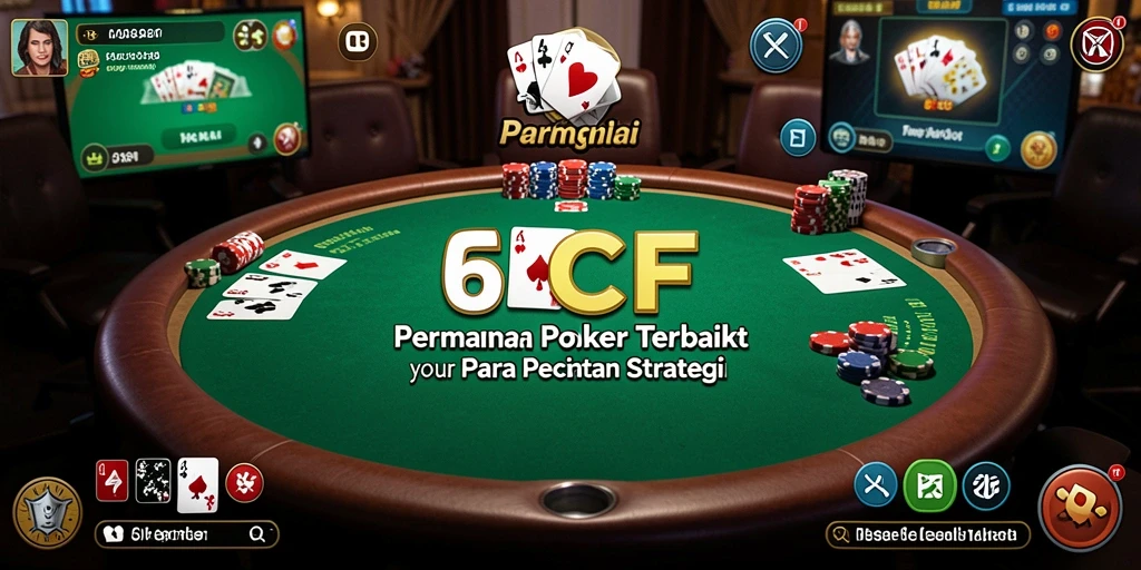 Screenshot gameplay 6CF menampilkan suasana bermain poker yang mendebarkan.