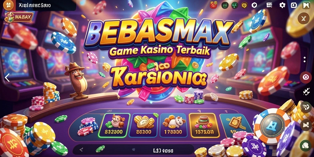 Tampilan gameplay seru di BEBASMAX dengan suasana kasino yang hidup.