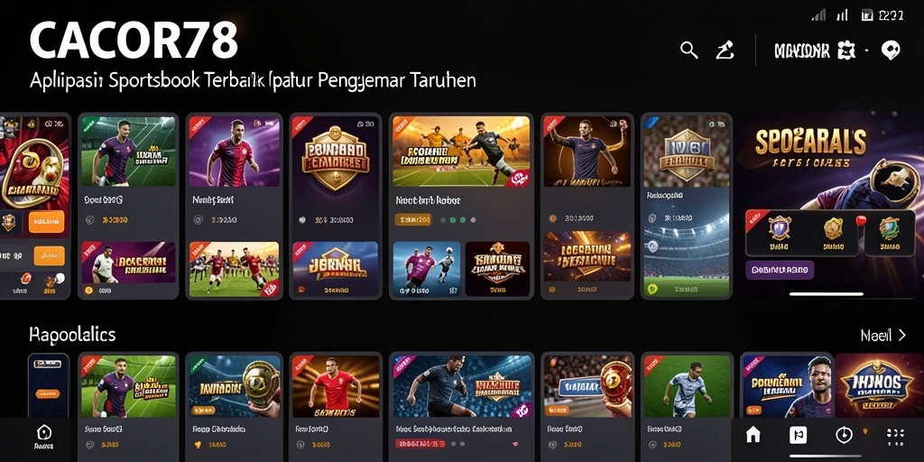 Tampilan utama CACOR78 menampilkan berbagai pilihan taruhan olahraga.