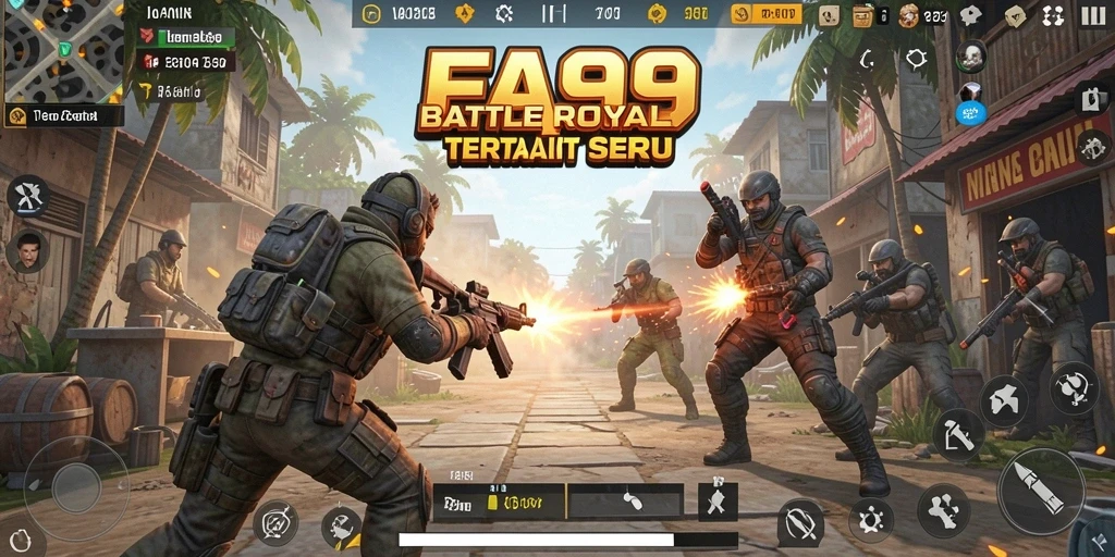 Tampilkan aksi mendebarkan dalam gameplay Battle Royale FA99.