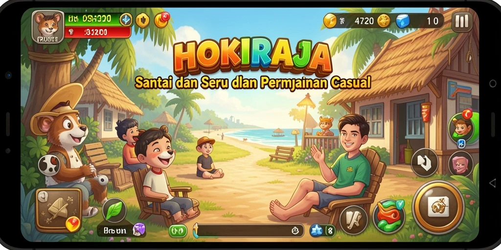 Tangkapan layar HOKIRAJA menunjukkan gameplay santai dengan level menantang.