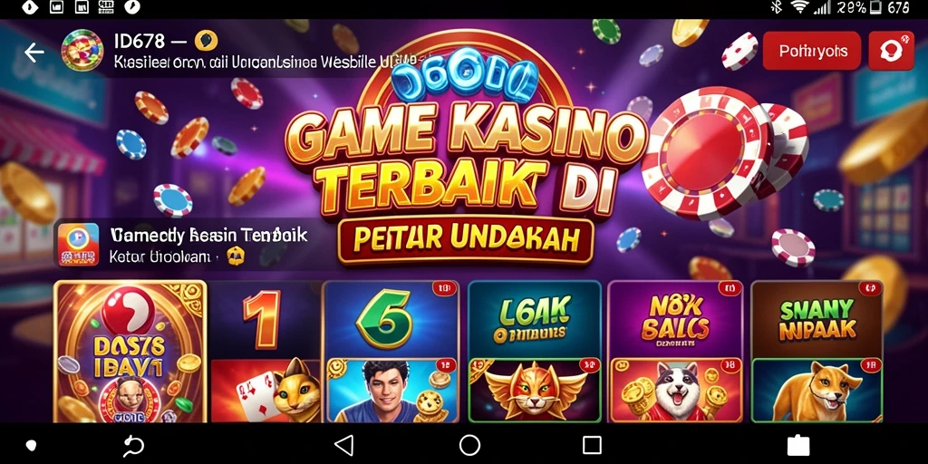 Screenshot gameplay ID678 yang menampilkan variasi permainan Kasino yang menarik.