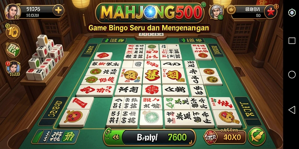 Gameplay mahjong Bingo yang seru dan interaktif.