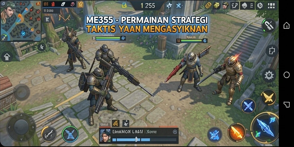 Tampilan gameplay seru di ME355 dengan strategi yang menantang.