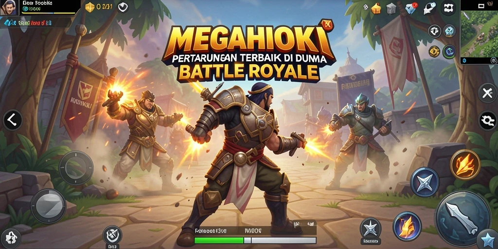 Gameplay mendebarkan di arena MEGAHOKI dengan berbagai aksi pertarungan.