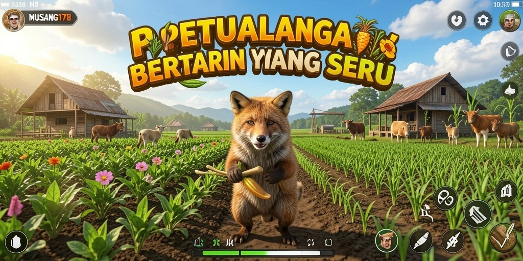 Tampilan menarik dari gameplay <strong>MUSANG178</strong> menunjukkan keseruan bertani.