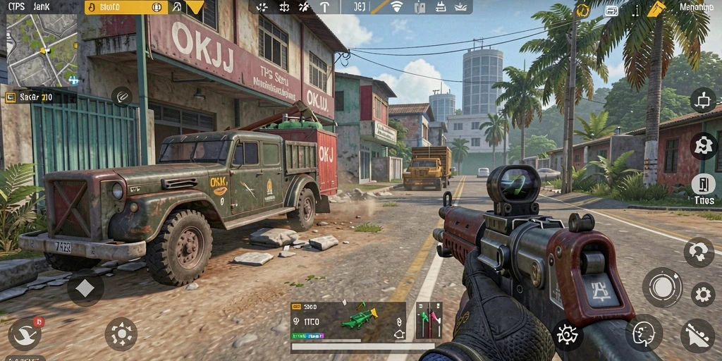 Tampilan gameplay OKJK yang mendebarkan dengan aksi TPS seru.