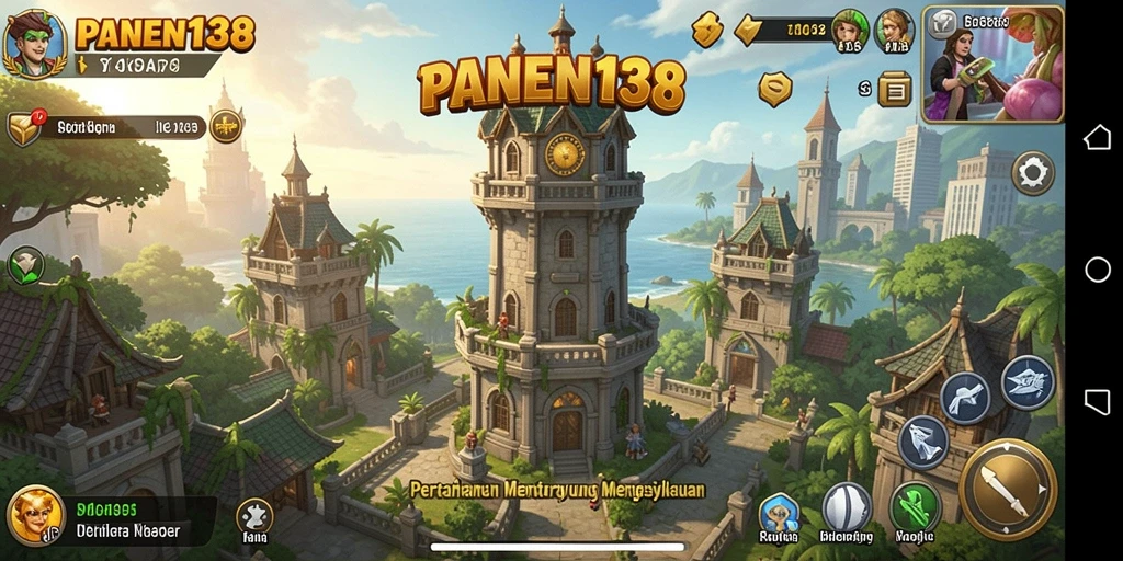 Tampilan menarik dari gameplay Tower Defense dalam PANEN138.