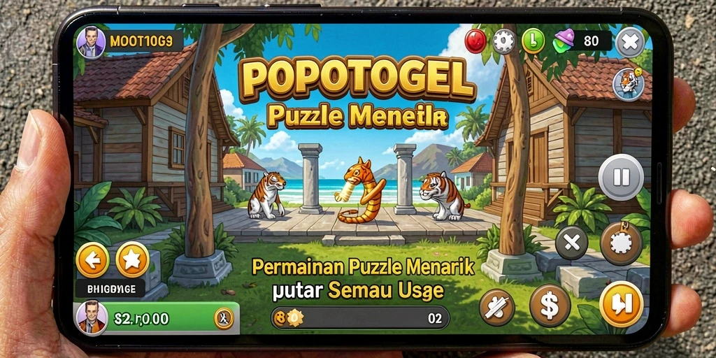 Tangkapan layar menunjukkan gameplay seru dari POPOTOGEL, menampilkan berbagai teka-teki yang menantang.