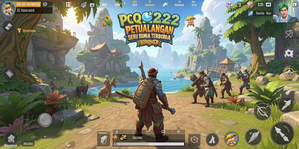 Screenshot gameplay QQ222 menampilkan dunia terbuka yang luas dan penuh petualangan.