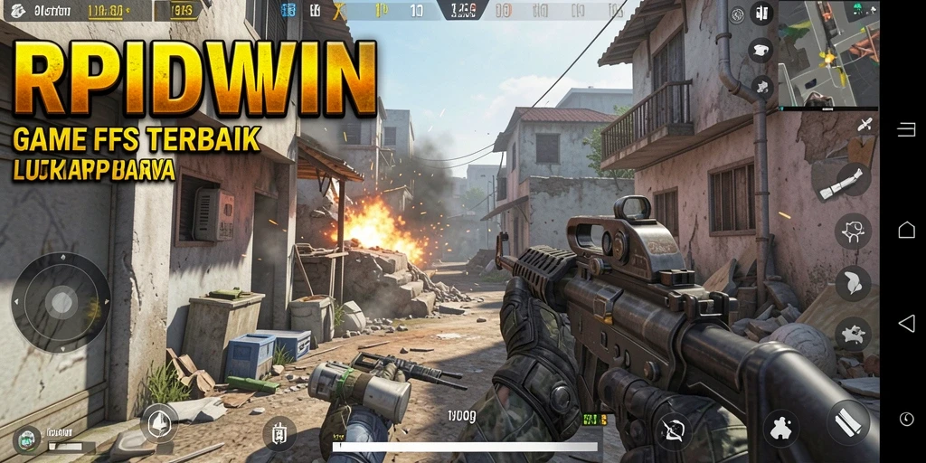 Screenshot gameplay RPIDWIN menampilkan aksi tembak-menembak yang mendebarkan.