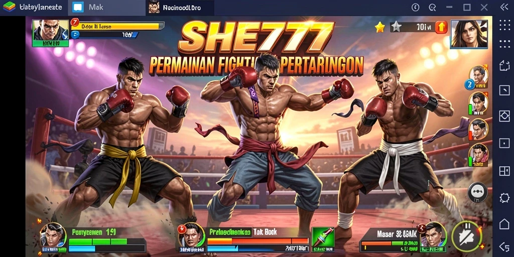 Tangkapan layar utama SHE777 menampilkan aksi pertarungan yang intens dan karakter yang mendebarkan.