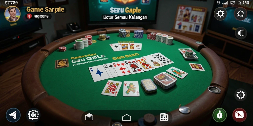 Screenshot gameplay ST789 menampilkan serunya permainan Gaple.