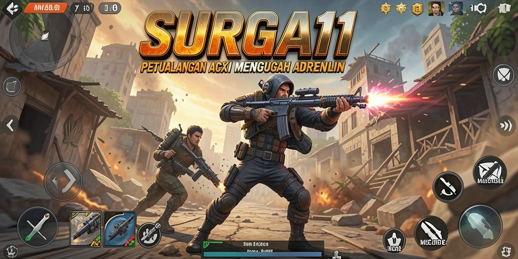 Gameplay seru SURGA11 dengan aksi tak terduga dan musuh menantang.