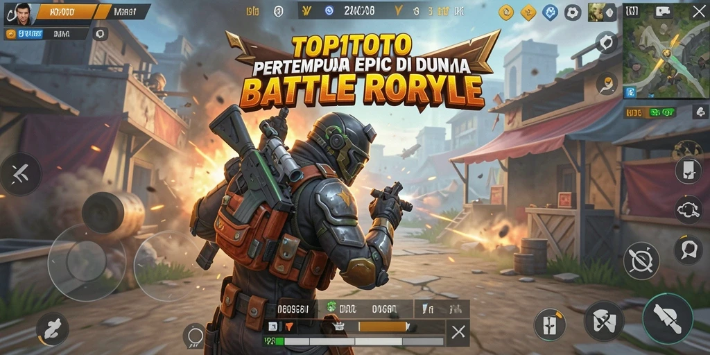 Screenshot menunjukkan aksi mendebarkan dari gameplay Battle Royale.